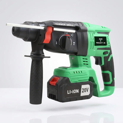 20V Brushless Cordless Rotary Hammer Drill – 3-Mode Heavy Duty Electric Hammer with Dual Battery Kit & Fast Charger