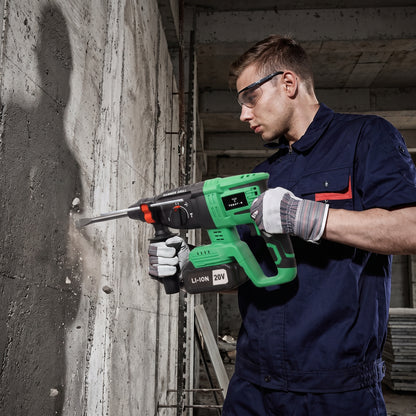 20V Brushless Cordless Rotary Hammer Drill – 3-Mode Heavy Duty Electric Hammer with Dual Battery Kit & Fast Charger
