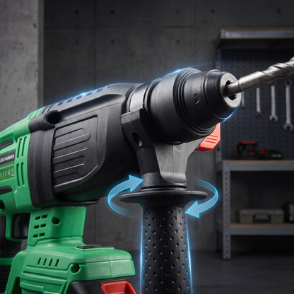 20V Brushless Cordless Rotary Hammer Drill – 3-Mode Heavy Duty Electric Hammer with Dual Battery Kit & Fast Charger