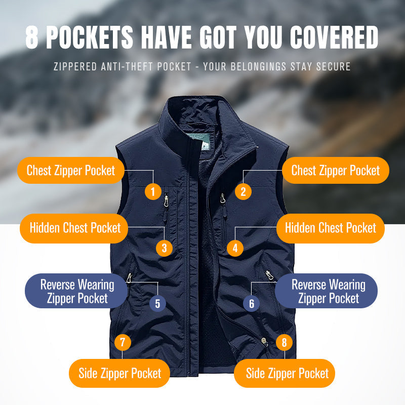 ⏰Black Friday Sale 49% OFF💥💥🧥Men's Oversized Sleeveless Vest Jacket With Pockets