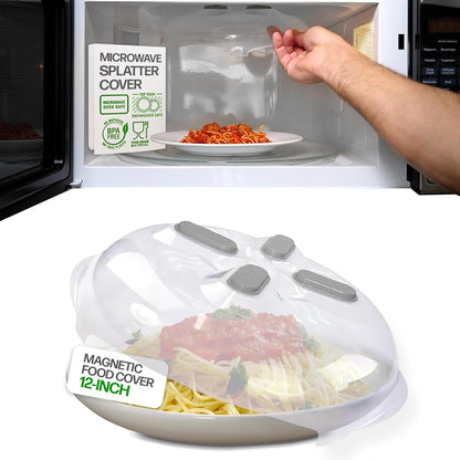 Magnetic Splatter Cover That Stores Inside Your Microwave