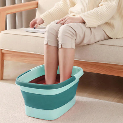 Collapsible Foot Bath Basin Foot Soak Tub, Foot Soaking Tub With Massage Acupoint For Feet Soaking, Pedicure Foot Spa, Multifunction Plastic Bucket With Handle, Home Spa Treatment Back To School