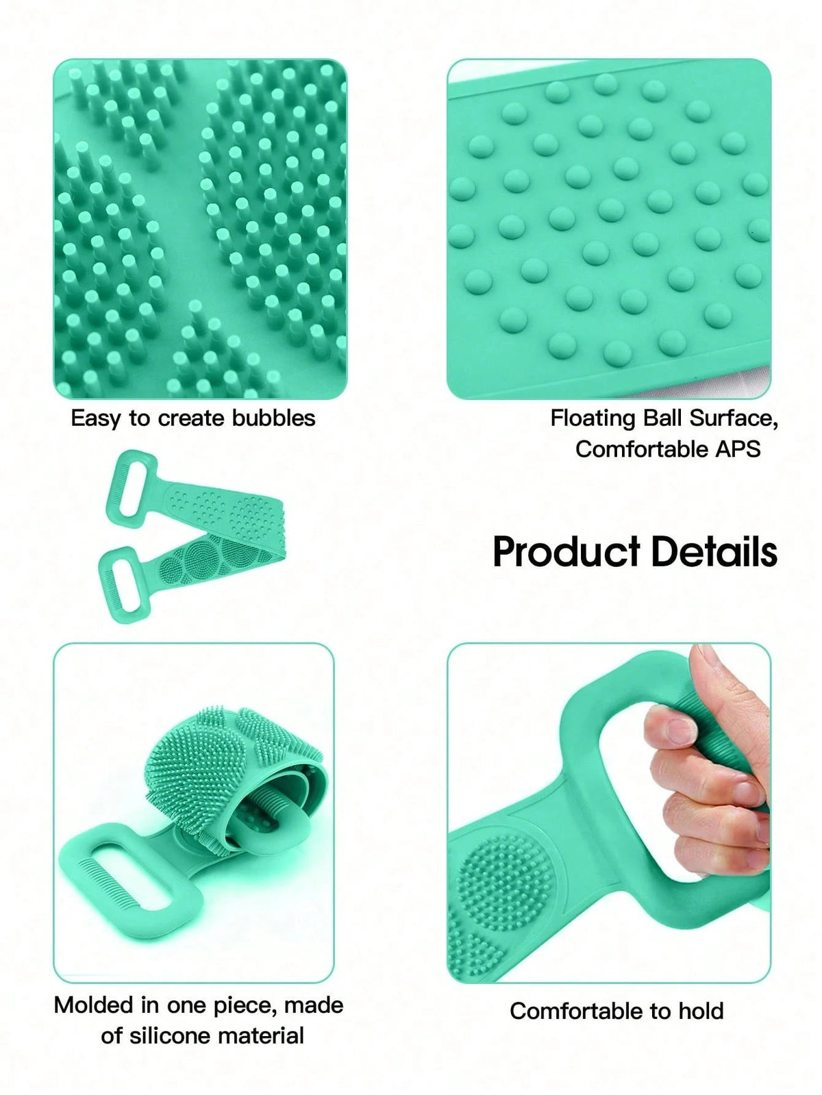 1pc Silicone Exfoliating Bath Brush, Non-Slip Handle, Reusable, Suitable For All Ages Men And Women. Easy To Hang And Clean, Perfect For Bathing, Spa Treatment And Daily Skincare.