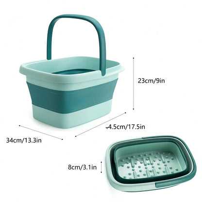 Collapsible Foot Bath Basin Foot Soak Tub, Foot Soaking Tub With Massage Acupoint For Feet Soaking, Pedicure Foot Spa, Multifunction Plastic Bucket With Handle, Home Spa Treatment Back To School