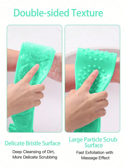 1pc Silicone Exfoliating Bath Brush, Non-Slip Handle, Reusable, Suitable For All Ages Men And Women. Easy To Hang And Clean, Perfect For Bathing, Spa Treatment And Daily Skincare.