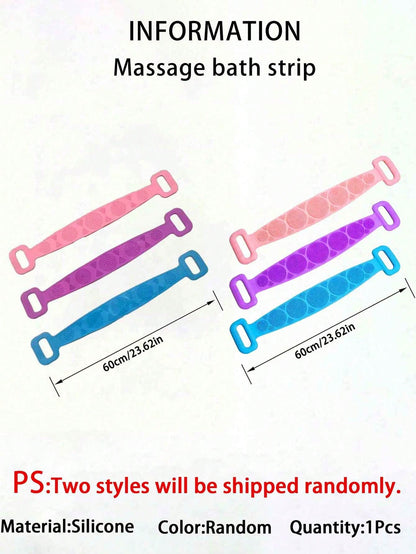 1pc Silicone Exfoliating Bath Brush, Non-Slip Handle, Reusable, Suitable For All Ages Men And Women. Easy To Hang And Clean, Perfect For Bathing, Spa Treatment And Daily Skincare.