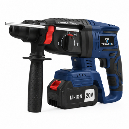 20V Brushless Cordless Rotary Hammer Drill – 3-Mode Heavy Duty Electric Hammer with Dual Battery Kit & Fast Charger