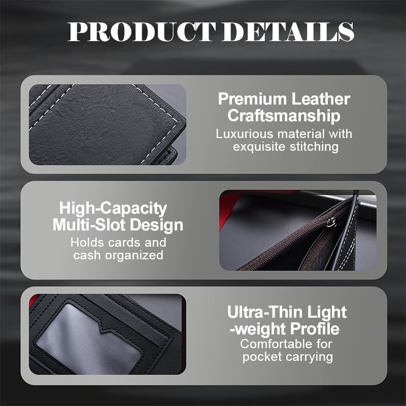 ⏰Black Friday Sale 50% OFF💥💥Men's Short Business Soft Faux Leather Ultra-Thin Wallet